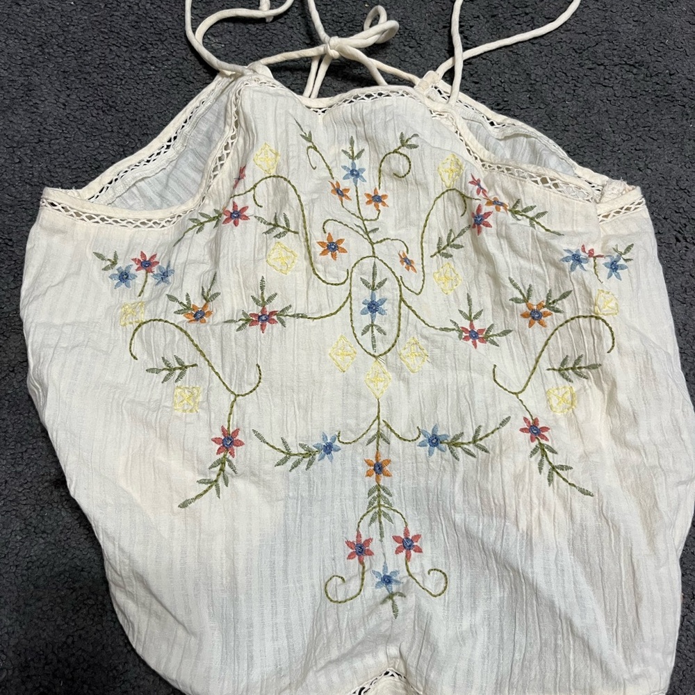 American Eagle Outfitters Cream Floral Camisole